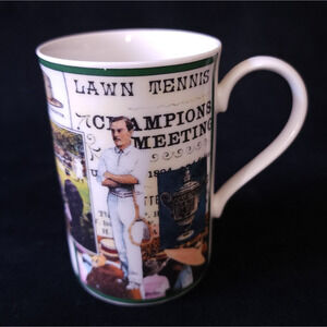 Vintage Dunoon Bone China Sporting Lives Origins of Tennis Coffee Mug Cup Mint